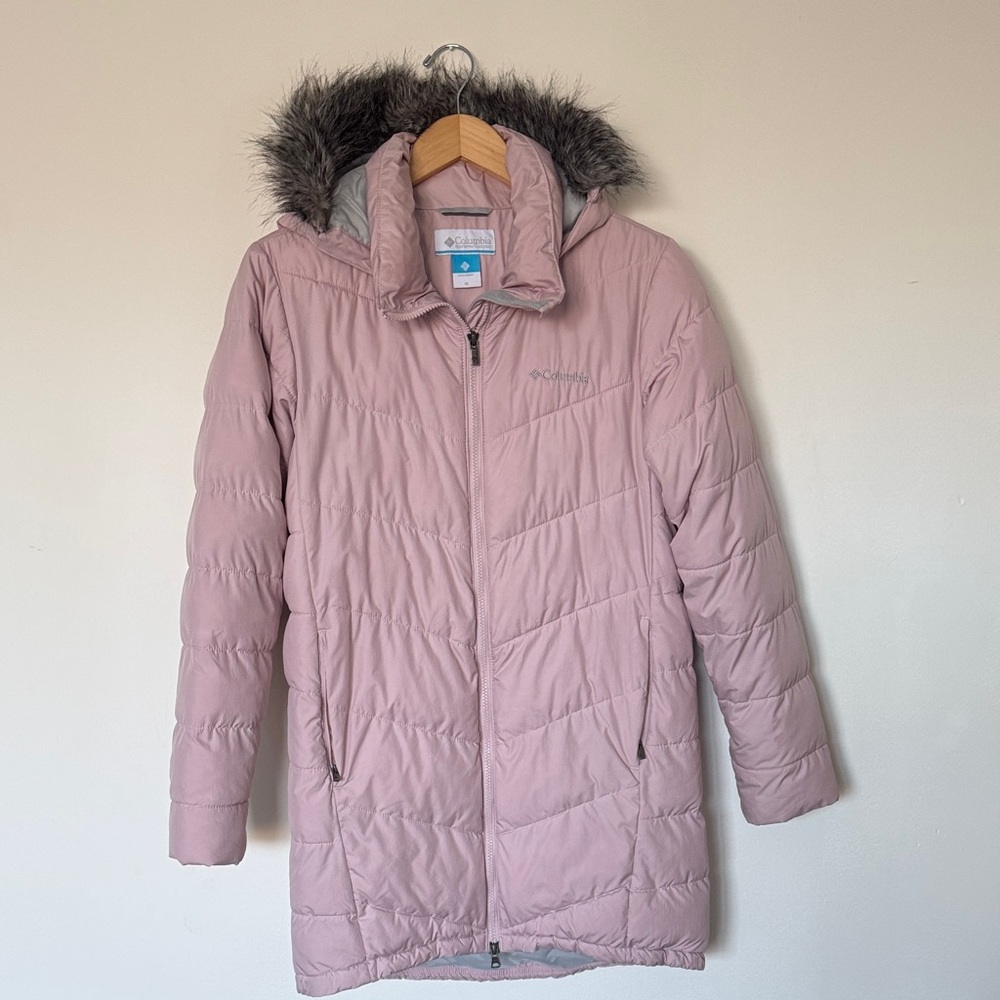 Columbia Women's Light Pink Hooded Puffer Coat